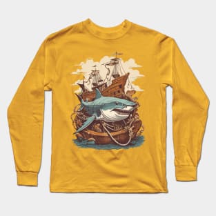 Vintage Shark attack Long Sleeve T-Shirt